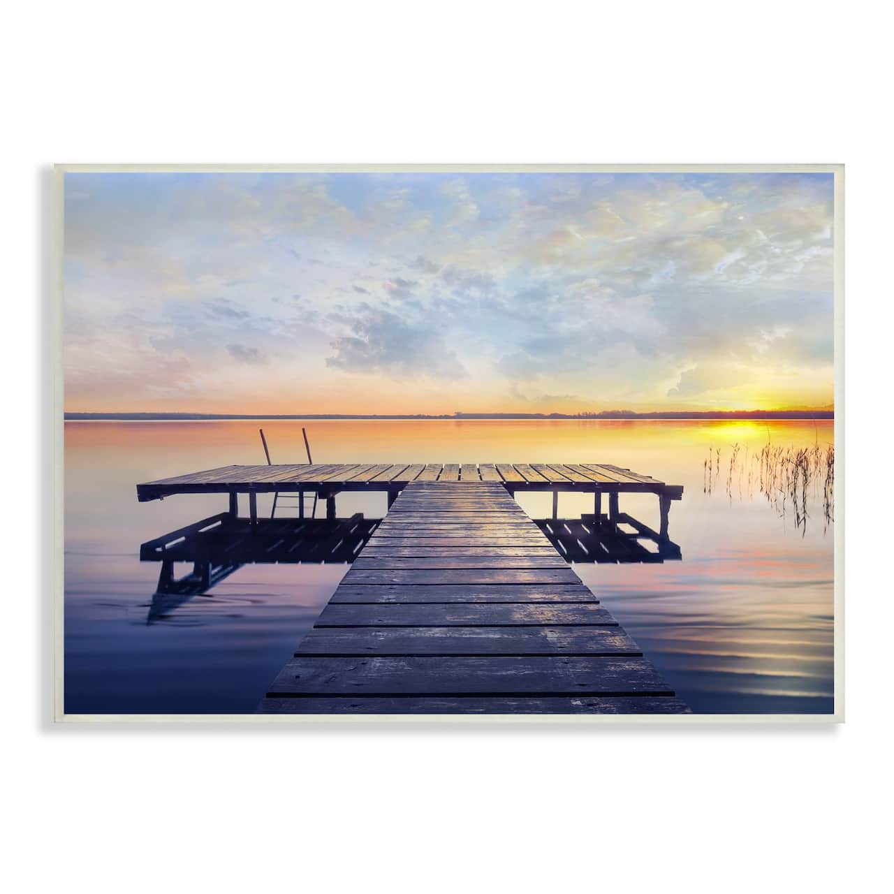 Stupell Industries Tranquil Lake Dock Sunset Nautical Summer Sanctuary Wall Plaque